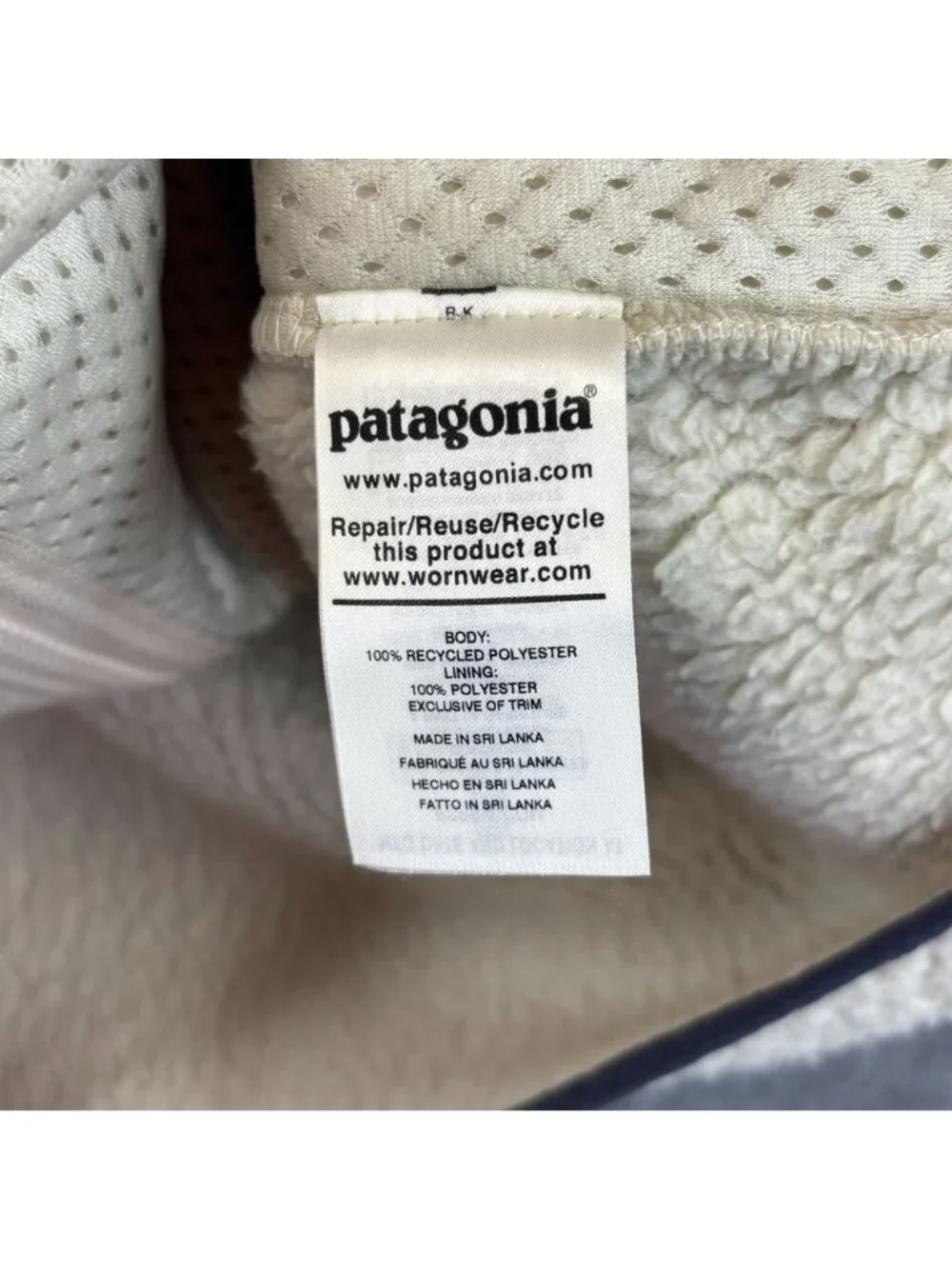 Patagonia Retro Pile Womens Large Vest White Sherpa Fleece w Zip Pockets